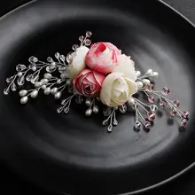 Искусственные цветы кристалл розы свадебные аксессуары для ухода за волосами ювелирные изделия женщин головной убор FS132