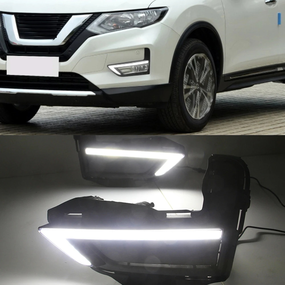 DRL для Nissan X Trail Xtrail trail 2017 2018 2019 2020 дневные ходовые огни противотуманная фара 12 В