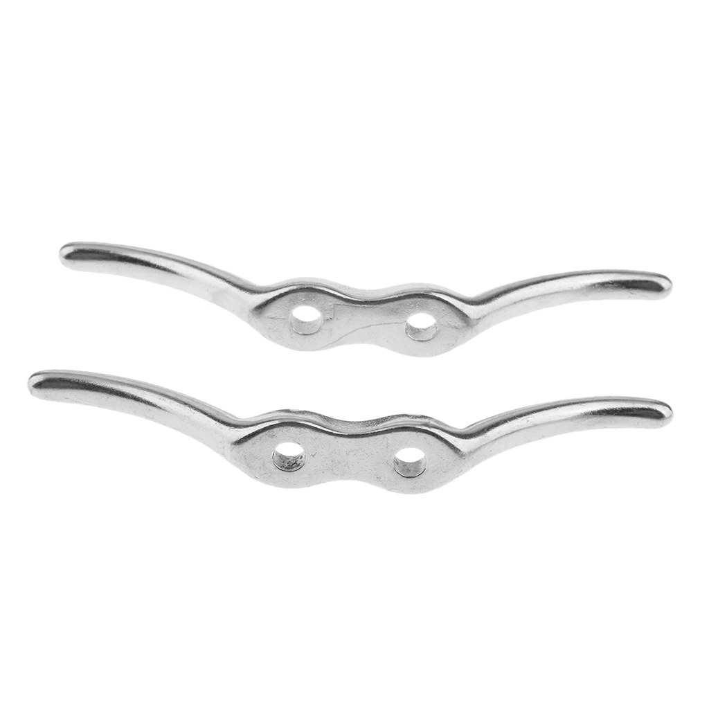 2Pcs Stainless Steel Rope Cleat Deck Mooring Marine Line Flag Anchor 112mm