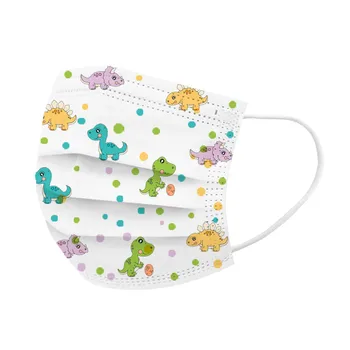 

10/20/50/100 PC Children's Mouth Mask Disposable 4 styles dinosaur print Face Mask 3Ply Ear Loop Mouth Cover Mascarillas