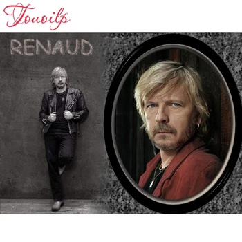 

TOUOILP 5D Diamond Painting France rock singer Superstar Renaud DIY 3D 5D DIY Diamond Embroidery Coloring By Numbers Needlework