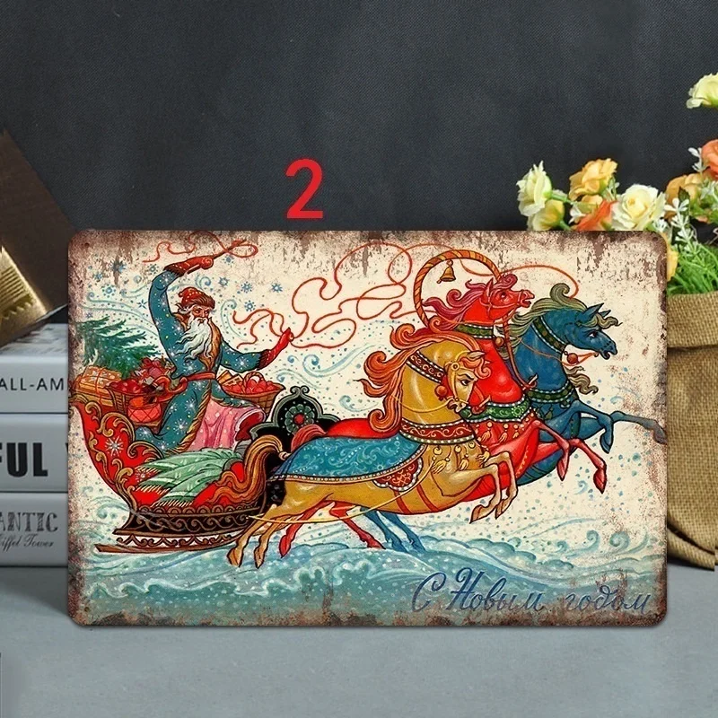 8x12 дюймов Рождество ретро-плакат металлические жестяные знаки кафе, бар, паб вывеска декор для стен в винтажном стиле ностальгия тарелки - Цвет: NO 2