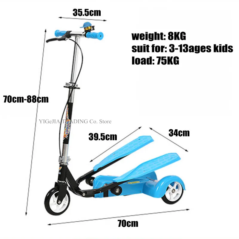 Easy Ride Kids 2 Pedal Scooter Dual Pedal Scooter Double Pedal Scooter With Brake And 6 Safer