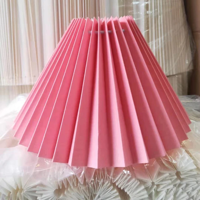 New Pleats Lampshade for Table Lamp Standing Floor Lamps Korean Style Pleated Lampshade Cute Desk Lamp Shade Bedroom Lamps E27 Pink