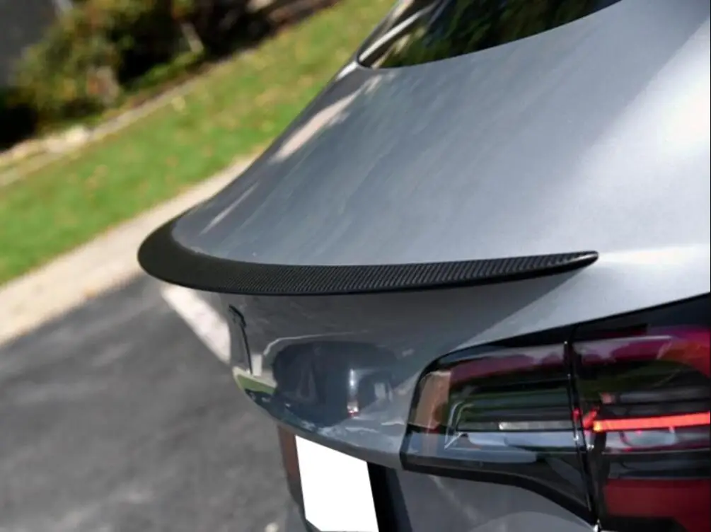 Для Tesla модель 3 автомобильные аксессуары Высокое качество Настоящее углеродное волокно задний багажник спойлер крыло украшение