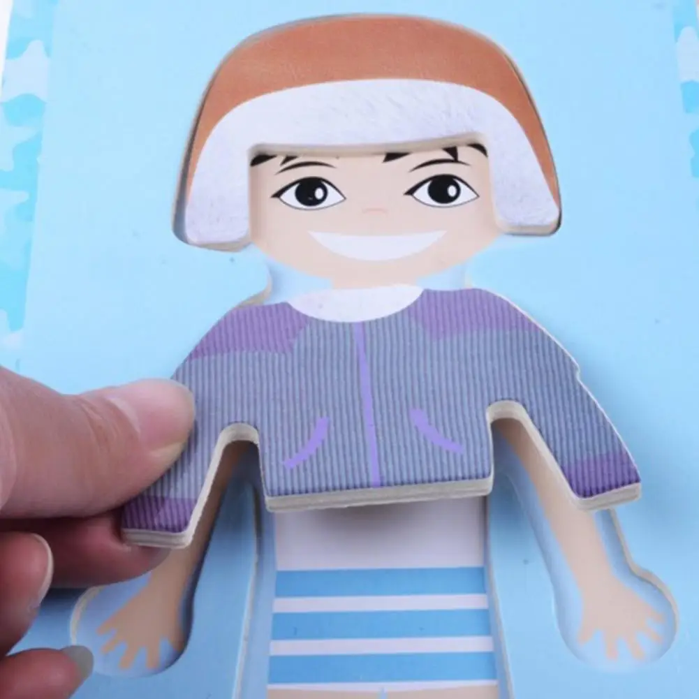 Promo  Wooden Dress Up Jigsaw Dress Up Puzzle Toy Baby Clothing Matching Puzzle Early Education Toy Figure
