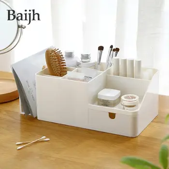 ABS Desk Office Organizer Stickers Bins Storage Holder Desktop Pencil Pen Sundries Stretchable Box Stationery School Supplies