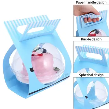 

Container for Cake 10pcs Plastic Transparent Ball Shape Cake Container Disposable Mousse Ball Round Cake Container