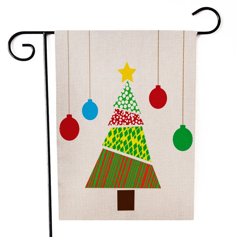 Lychee двухсторонние садовые флаги, Рождественская серия, льняные баннеры, вечерние баннеры, флаги, украшения для дня рождения, аксессуары