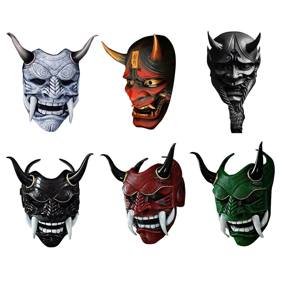 ハロウィーンレッドパニーナ シェル ゴーストマスク コスプレ 日本のニサムマスク 悪魔 グリムース ホーンマスク コスプレコスチューム パーティーマスク Aliexpress