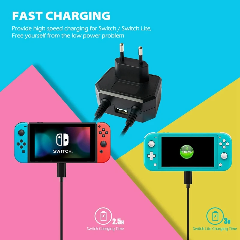 3 в 1 настенное зарядное устройство адаптер для nintendo Switch/Switch Lite с 2 USB C портом для NS Switch Pro контроллер samsung Xiaomi EU Plu