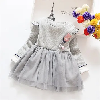 

Baby Girl Dress 2-7T New Spring Casual Soft Cotton Long Sleeve Children Dresses Kids Princess Dress Girls Cute Sundress
