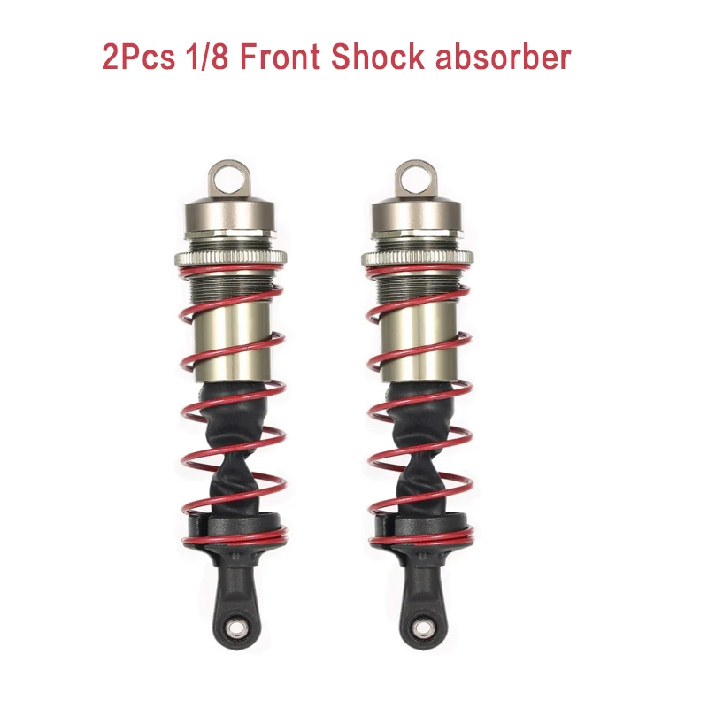 2Pcs Front 2 шт. металлические передние/задние амортизаторы из алюминиевого сплава для 1/8 шкал JLB HSP EM Racing DHK HPI ZD гоночный Радиоуправляемый автомобиль грузовик - Цвет: 2Pcs Front