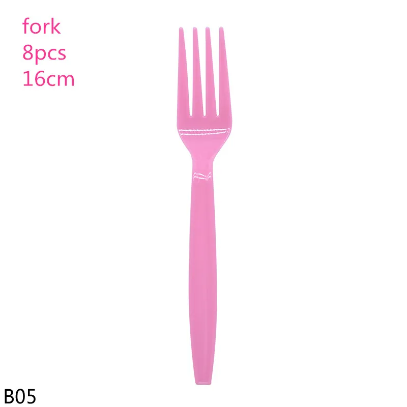 8pcs fork 1set My First Tooth Theme Party Supplies Cute Tooth Disposable Tableware Paper Plate Cups Baby Shower Kids Birthday Foil Balloon - Цвет: 8pcs fork