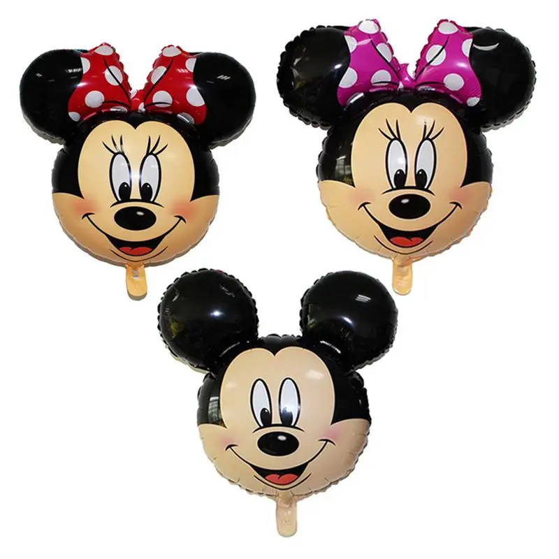 

1pc Mini Mickey Minnie head foil balloon Kids Birthday Party Decoration Baby Shower Supplies Inflatable balloons 35*30cm