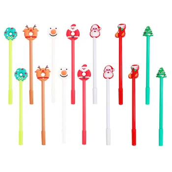 

14pcs/Set Delicate Adorable Xmas Roller Pen Cartoon Stationery Sign Pen Xmas Gel Pen Fountain Pen for Office