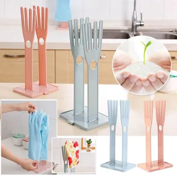 

Pink & Blue Gloves Dry Drain Gloves Stands Cutlery Kitchen Tools Household Gloves Drying Accessories Rack Storage Plastic