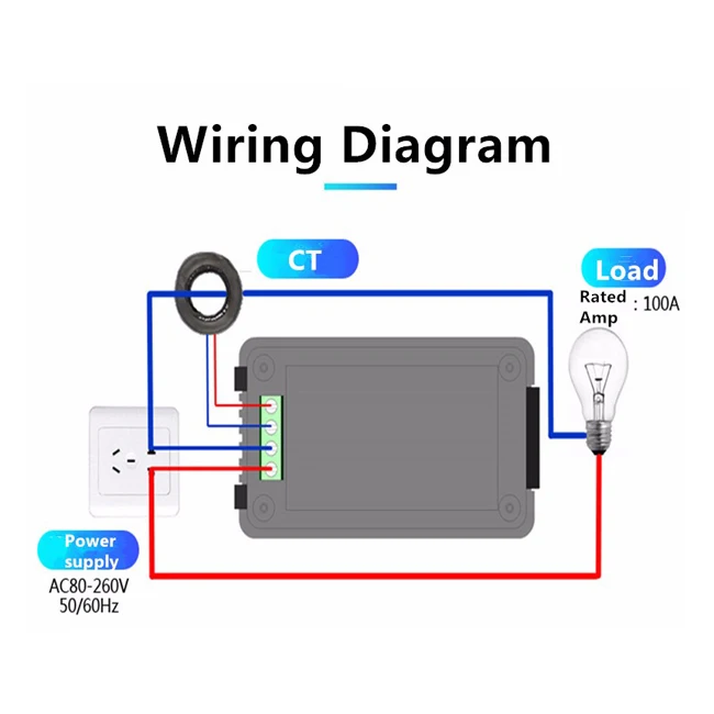 AC 80V~ 260V 110V 220V 100A цифровой Напряжение ток Вольт Ампер метр ватт кВтч Мощность энергии Вольтметр Амперметр voltimetro