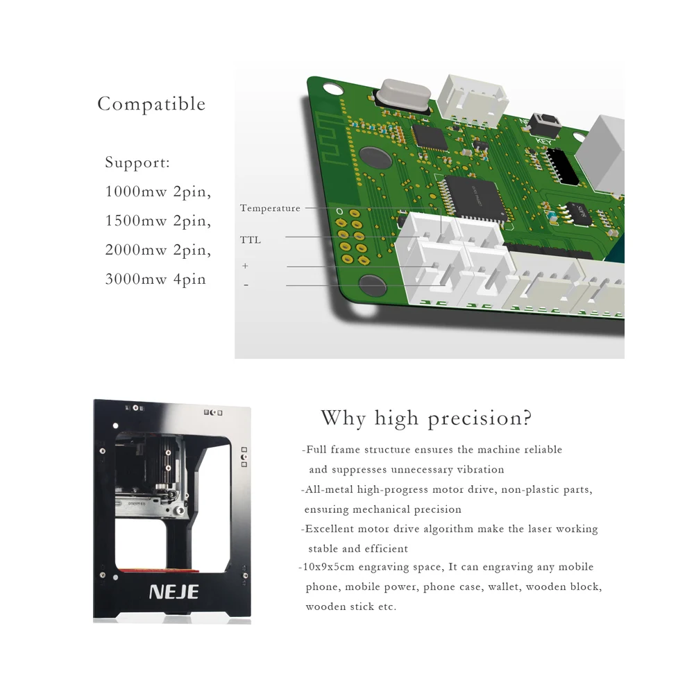 NEJE 3000 МВт лазерный гравер, умный AI Мини гравировальный станок, поддерживает автономную работу, сделай сам, машина для гравировки и печати для окон