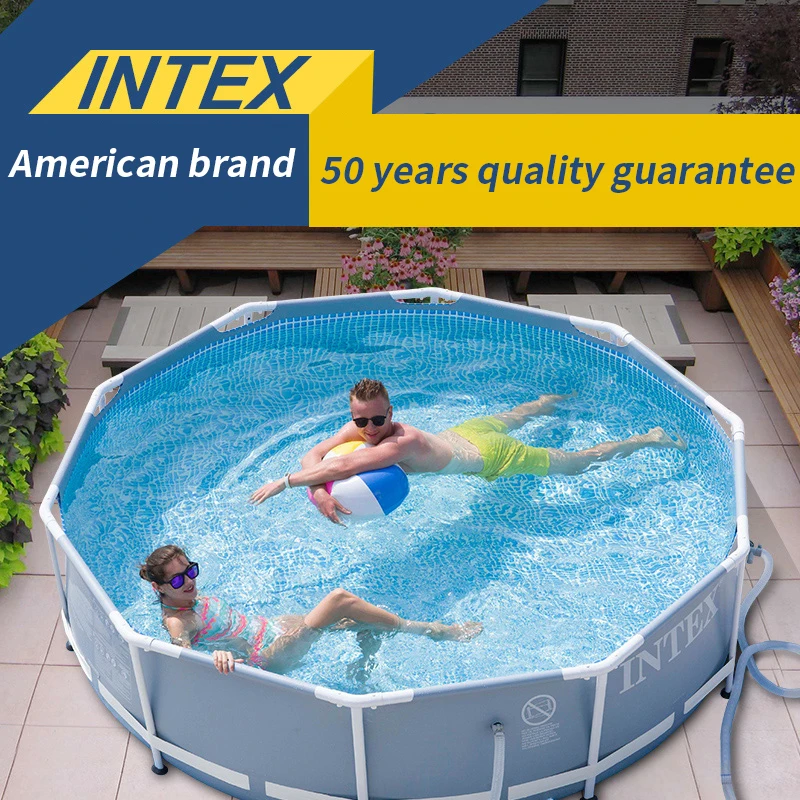 Семейный бассейн INTEX утолщенный пруд коммерческий с кронштейном плавательный