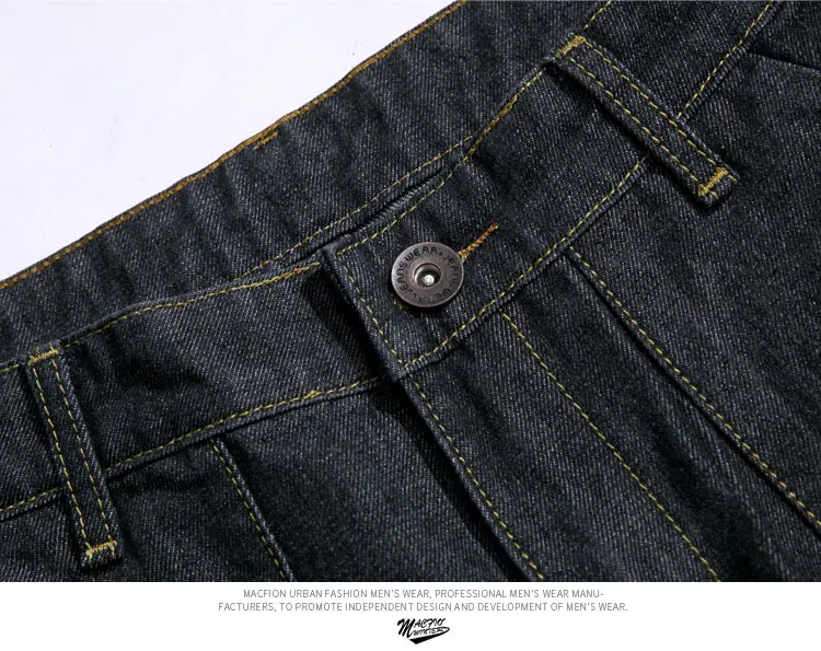 Autumn Pop Jeans Men Large Size Straight Slim Casual Pants Men Cotton Fashion Loose Micro-elastic Jeans Size M-5XL