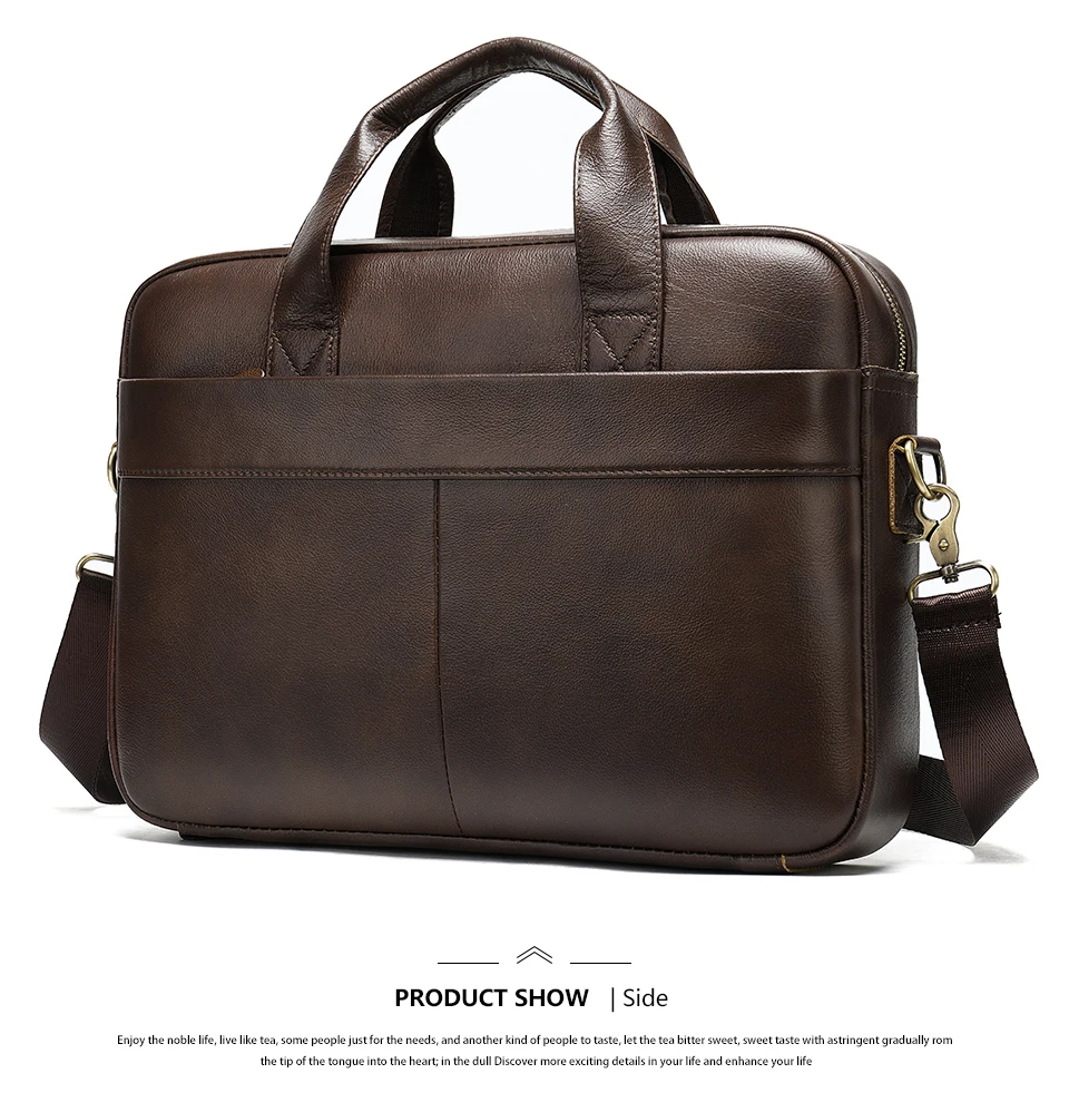 MVA Men's Leather Briefcases for Laptop Bag 14 Men's Bags Genuine Leather Bag for Documents A4 Buisness Man Briefcase Totes 7022