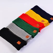 Зимние Детские шарфы 110 см, теплый шарф для маленьких мальчиков и девочек, однотонный мягкий шарф с воротником, детское растягивающееся кольцо на шею