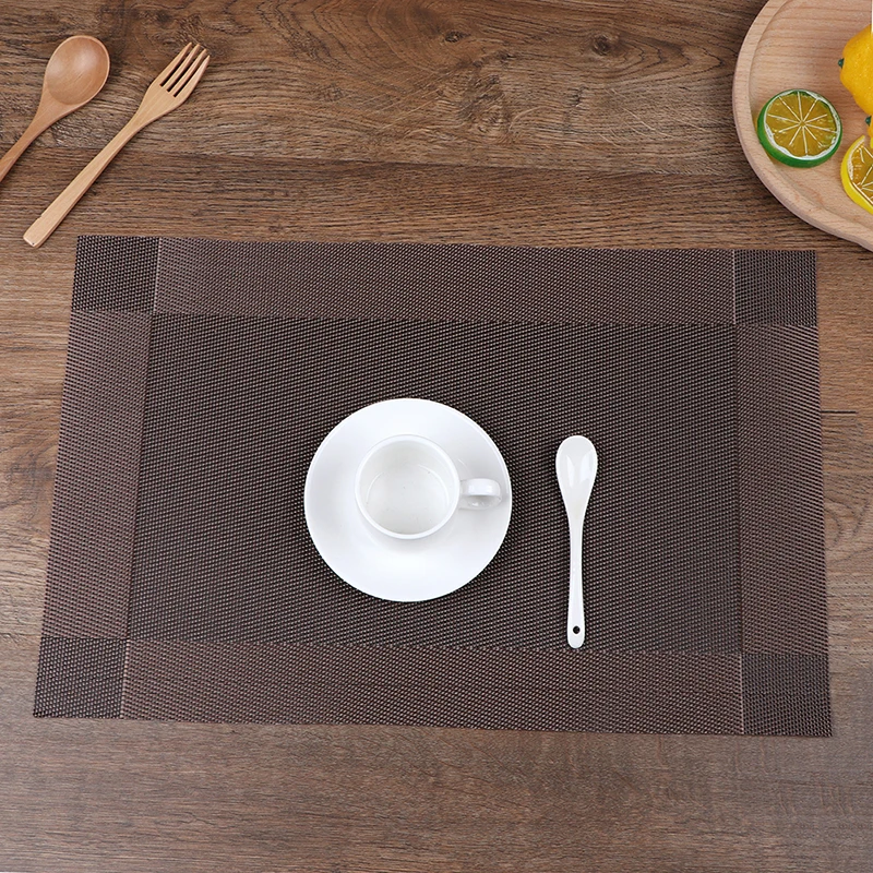 6pcs Insulation mat European food cushion plate cup cushion PVC coaster table mat placemat bowl mats dining table mat - Цвет: C