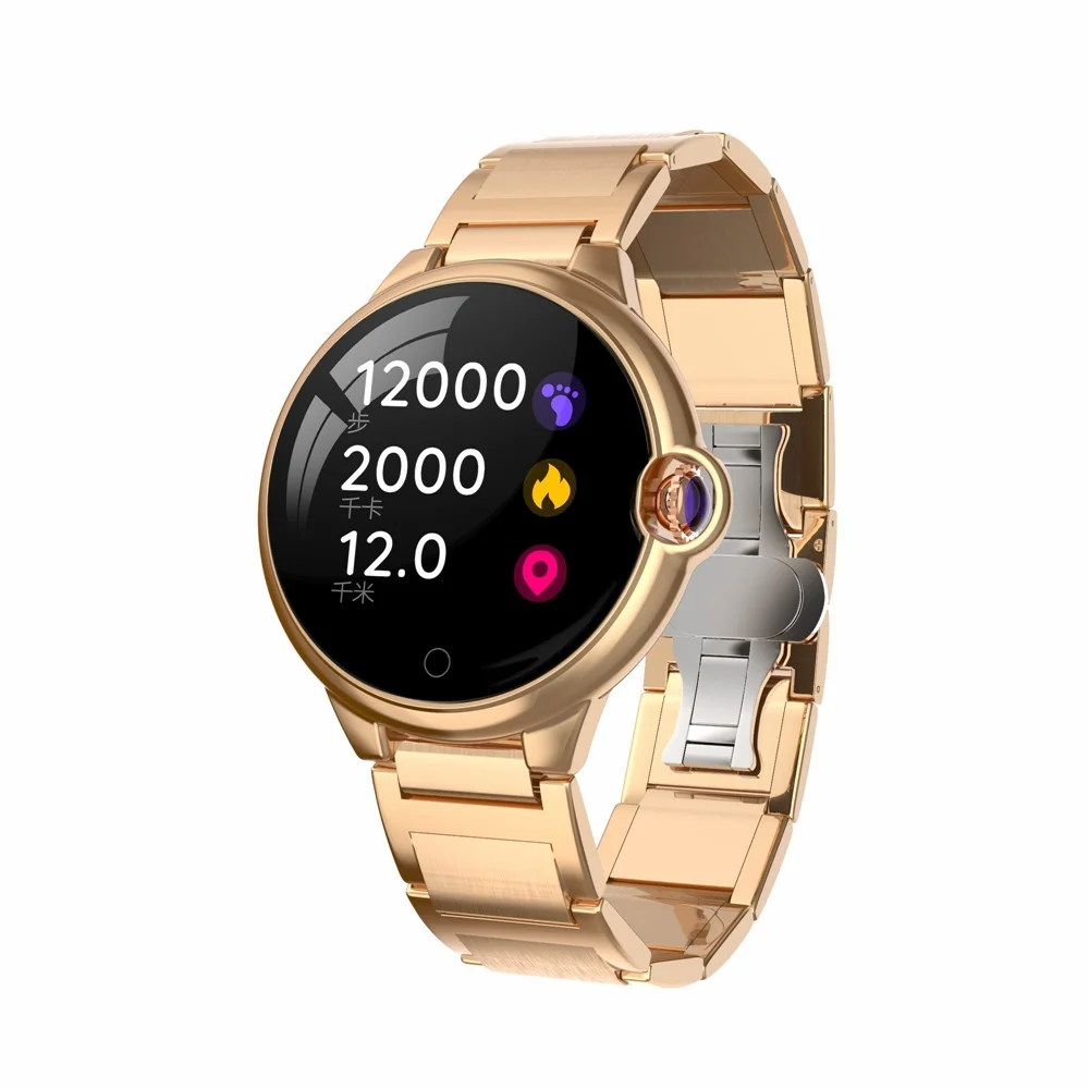 Gold steel Мужские Смарт-часы Android Smartwatch для ios телефона водонепроницаемый фитнес-браслет кровяное давление монитор сердечного ритма подарочные часы - Цвет: Gold steel