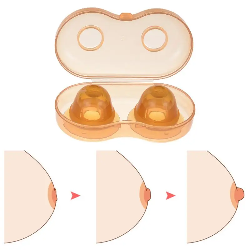 

4 Pcs/2 box Nano Silver Silicone Nipple Corrector Teat Recessed Invagination Flat Suction Device Maternal Lactation Period Suppl