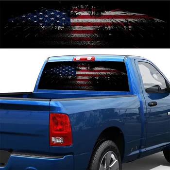 

Car Stickers Flag Eagle Pattern Rear Window Decal Auto Vinyl Film Stickers Universal Car Pickup Accessories