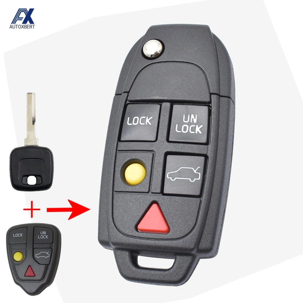 Модифицированный корпус автомобильного ключа дистанционного управления чехол для Volvo XC70 XC90 V50 V70 S40 V40 V90 C70 S60 S80 S70 Замена чехол 5 Кнопка
