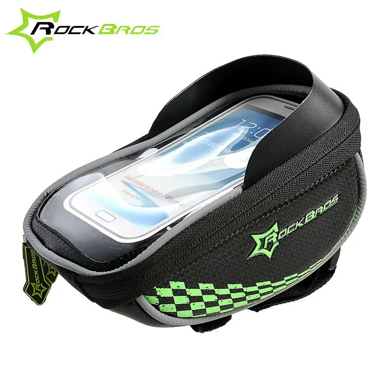 ROCKBROS Mountain Road Cycling Bike Bicycle Frame Pannier With Shade Baffle Front Tube Phone Touch Bag For