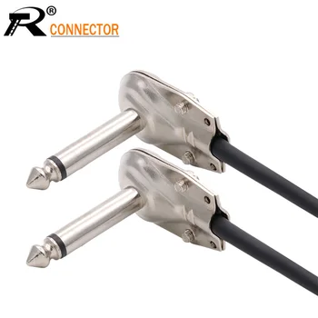

3PC 90Degree Right Angle 6.35 mm Mono 2 Pole Jack Plug 6.35mm Guitar Phono Pancake 1/4 Inch Connector