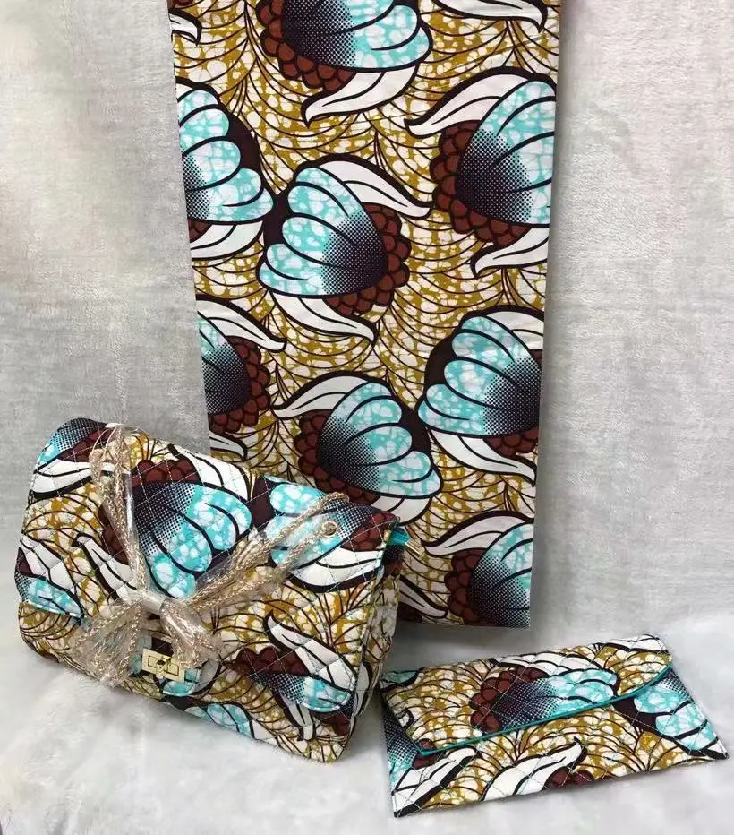 Африканская мода Гана дизайн Восковая ткань женская сумка для свадьбы африканская восковая сумка Африканский воск хлопок материал сумка набор