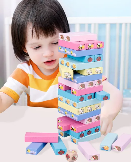 US $41.33 Montessori Toy Education Early Learning Wooden Toys Hands ability Building Blocks