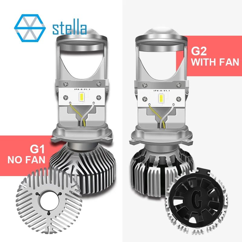 Стелла H4/9003/HB2 мини светодиодная линза лампа дальнего/ближнего света проектор автомобильный головной светильник лампы 6000k светильник для авто пожизненная Гарантия