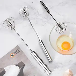 

Semi-automatic Mixer Egg Beater Manual Self Turning Stainless Steel Whisk Hand Blender Egg Cream Stirring Kitchen Tools