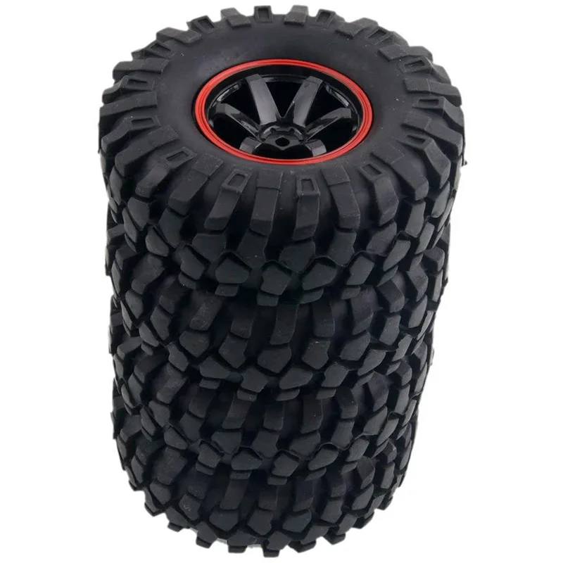 4Pcs 1.9 Inch 96mm 1/10 Scale Tires with Wheel Rim for 1/10 SCX10 Tamiya CC01 D90 CC01 RC Rock Crawler Parts