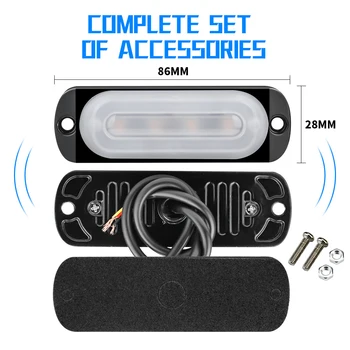 

10PCS Urgent Light 12W 4LED Blue Motorcycle Car Off-road Fog Lamp DC 12V