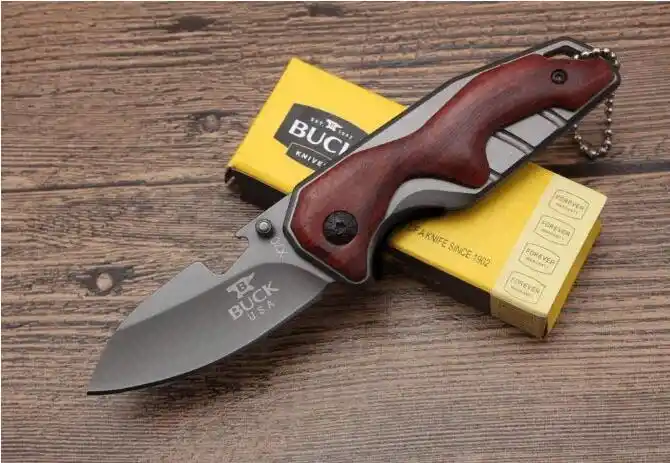 New Fish Scales Buck Da148 440c Folding Blade Knife 3d Aluminum Steel Handle Hunting Tactical Survival Knifes Camping Edc Tool Knives Aliexpress