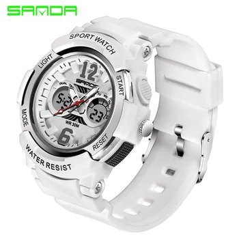 

SANDA G style Multifunction Electronic Sport Woman Watch Waterproof Student Wristwatches Big Dial Clock relogios femininos