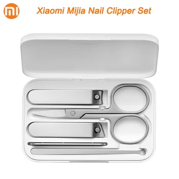 

Original XIAOMI MIJIA Nail Clippers Set Stainless 5Pcs Manicure Pedicure Nail Clipper Cutter Nail File Ear Pick with Storage Box