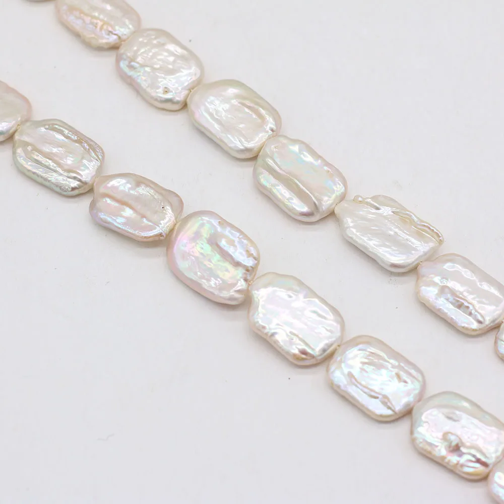 Natural Freshwater White Baroque Pearl Rectangle Loose Beads For Jewelry Making DIY Charms Bracelet Necklace Earring Accessories