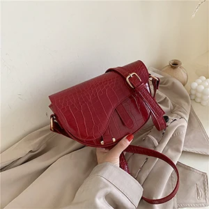 Alligator Red Ретро осенне-зимняя женская сумка-седло Аллигатор дизайнерские винтажные сумочки из крокодиловой кожи новые женские сумки маленькая сумка через плечо для девочек - Цвет: Alligator Red