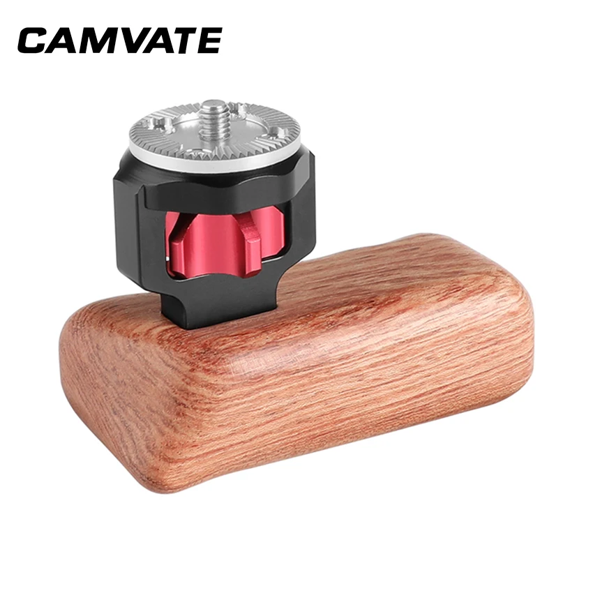 CAMVATE Universal Wooden Handgrip With M6 Rosette Connection For Camera Cage Kit (Left Hand) C2248
