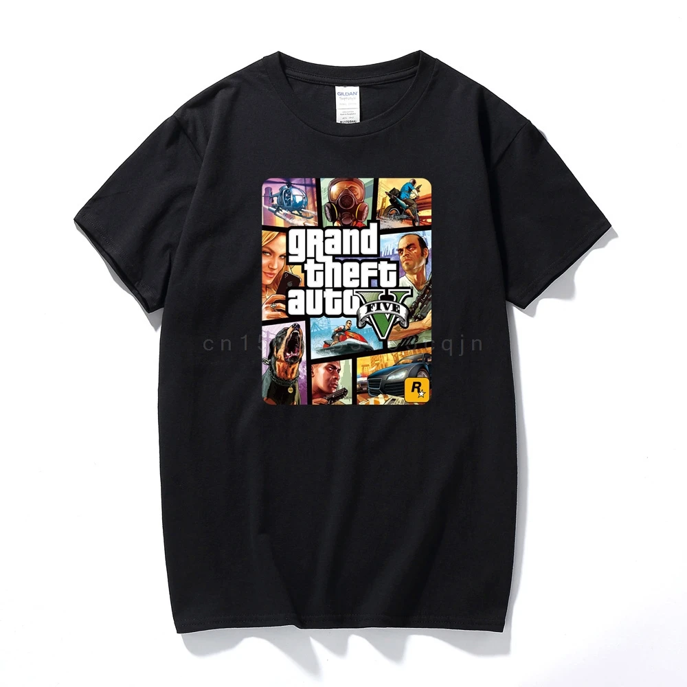 Футболка Grand Theft Auto Game GTA 5 Мужская крутая тенниска GTA5 цветная печать футболка для