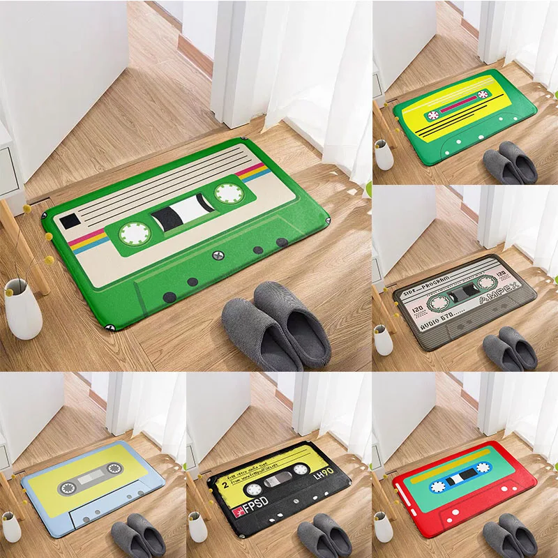 

New Fun Vintage Cassette Tape Door Mat Entrance Corridor Anti-Slip Mat For Kitchen Bathroom Living Room Vacuuming Carpet Ковер