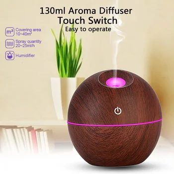 

130ml USB Electric Aroma air diffuser wood Ultrasonic air humidifier Essential oil Aromatherapy cool mist maker for home