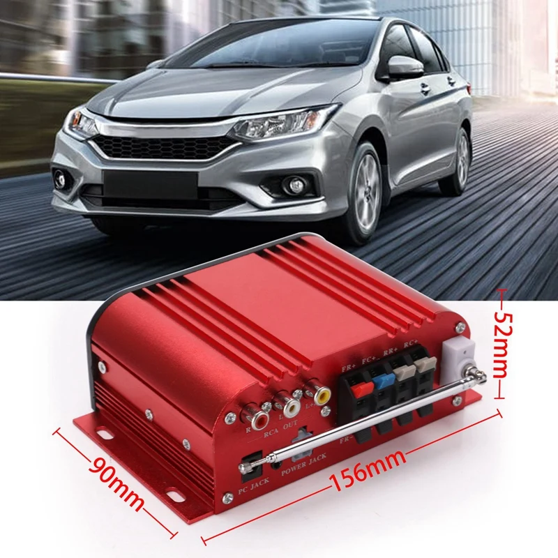 12V универсальный усилитель мощности модифицированные части мотоцикла автомобиля Usb аудио ЖК-дисплей Регулируемый радио